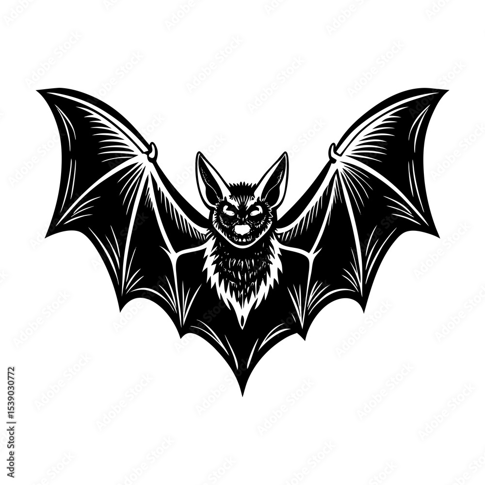 Obraz premium Discover a spooky bat vector illustration for halloween designs and creepy animal themed projects today