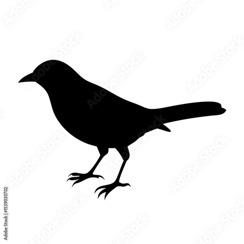 Small Bird Silhouette Vector – Black Flying Wildlife Icon for Logos, Tattoos, Nature Clipart, Sparrow Graphic, Minimal Art, Woodland Animal Outline