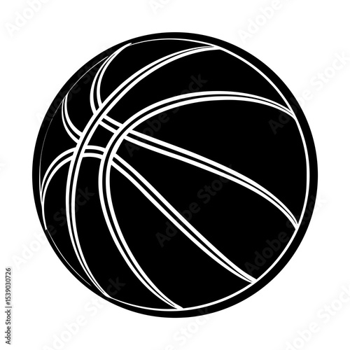 Download high quality black and white basketball vector image graphic for sports designs and projects