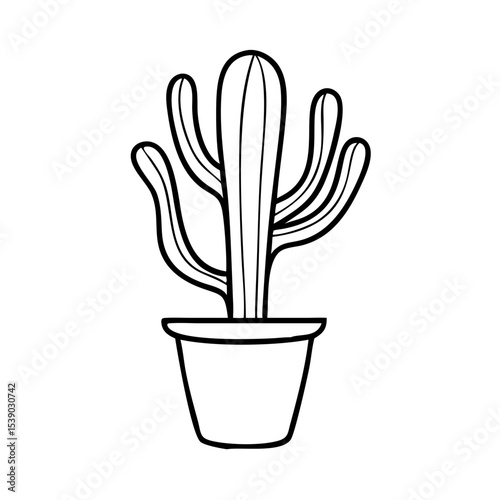 Cactus Icon Vector | Potted Plant Silhouette Clipart | Black Desert Succulent Symbol | Botanical Nature Graphic | Minimalist Cactus Logo PNG for Stickers, Decor, Design, or Print

