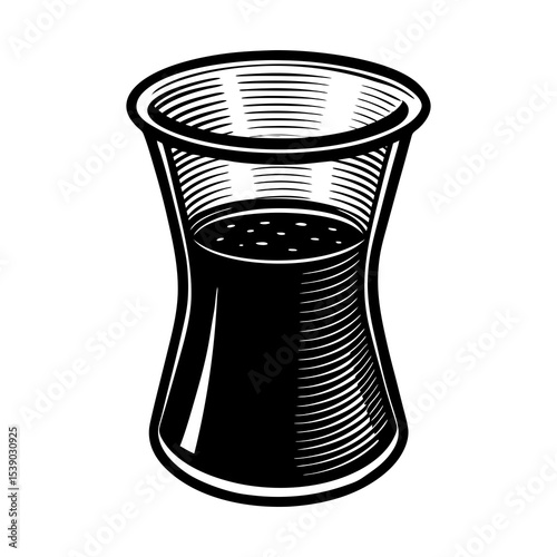 Isolated traditional turkish tea glass vector illustration for beverage and drink designs usage
