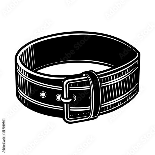 Illustration of weightlifting belt for strength training and back support in gym workout gear