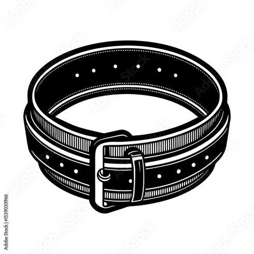 Find stylish leather belt vector image for men and women fashion accessory illustration design