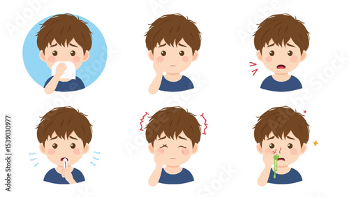 Child experiencing cold and flu symptoms