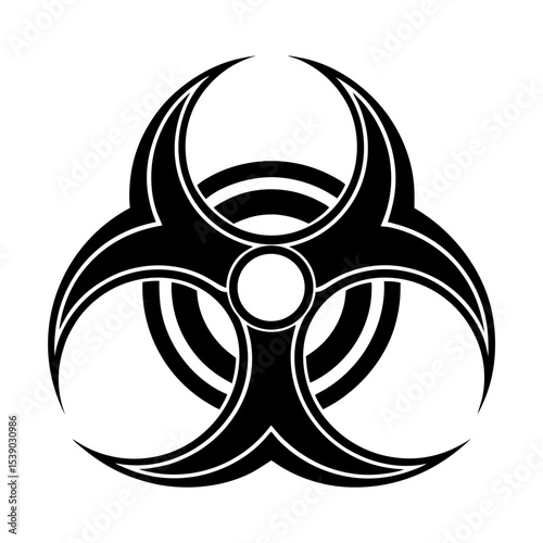 Download biohazard symbol vector image: biological hazard warning sign icon illustration graphic design element