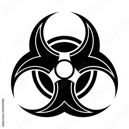 Download vector biohazard symbol sign icon in black and white for science and safety designs use 95