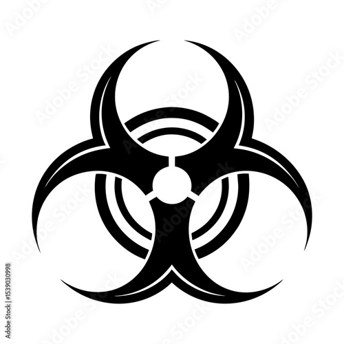 Download black biohazard symbol vector icon for biological risk warning and danger sign design use now free