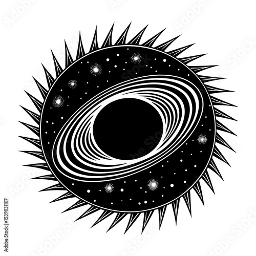 Black hole illustration vector, space and universe concept, cosmic celestial element graphic design