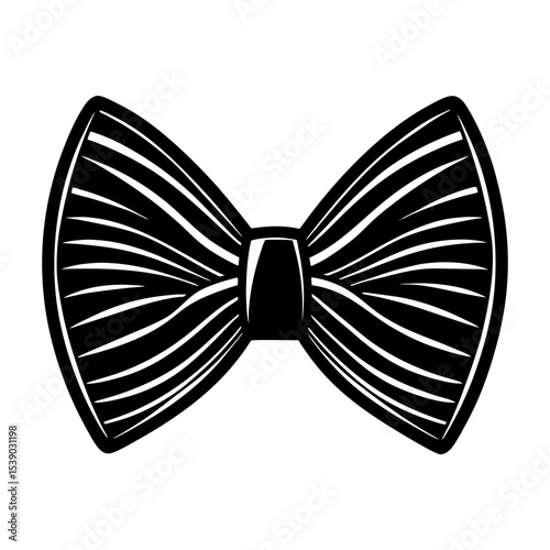 Elegant black and white bow tie vector illustration for formal wear and fashion accessory designs use, bow tie