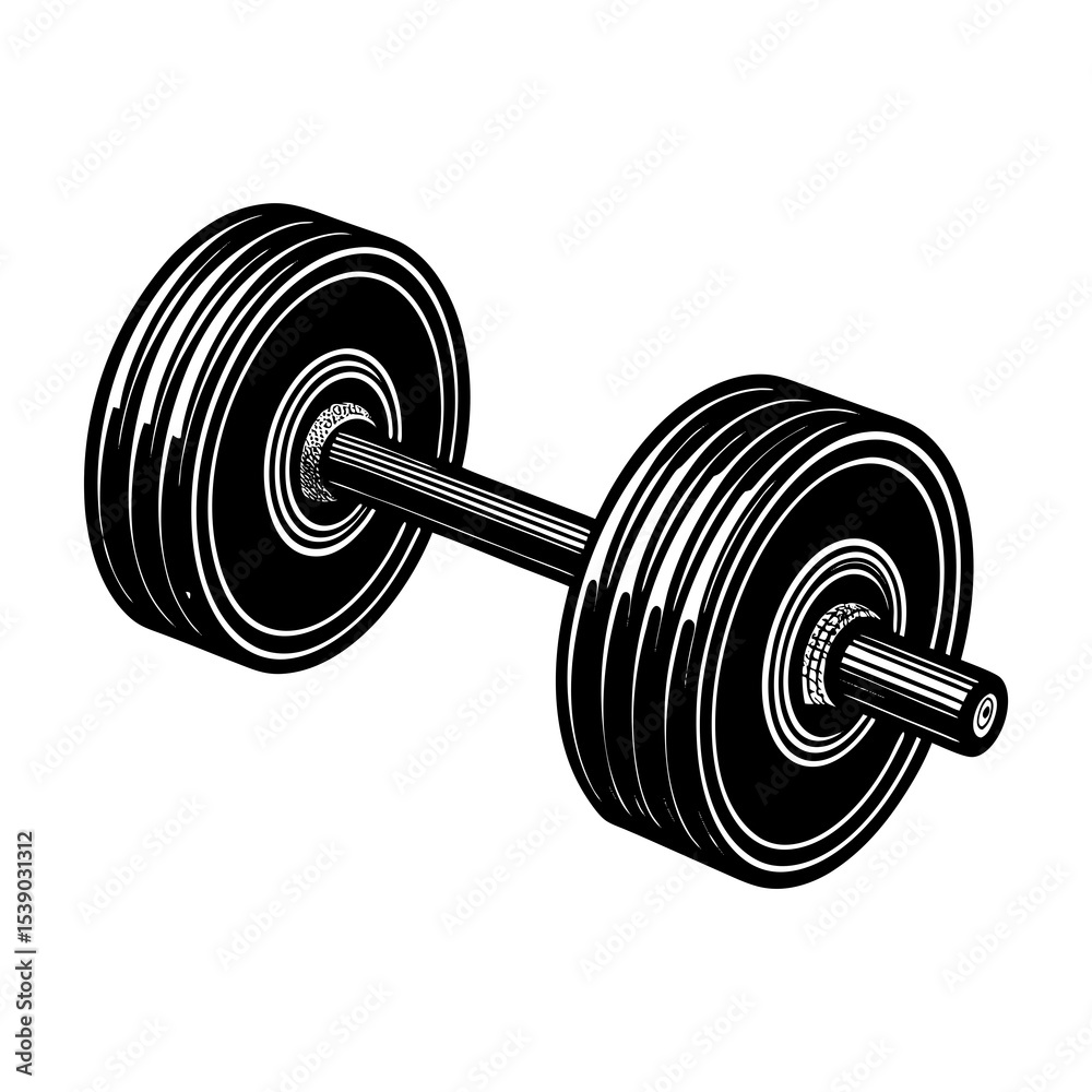 Fototapeta premium Barbell weightlifting equipment for strength training fitness workout exercise gym bodybuilding sport