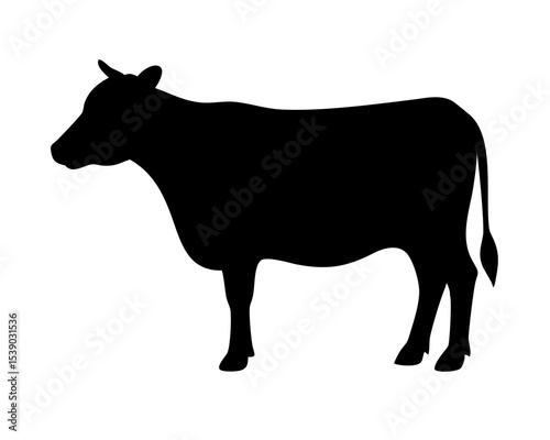 Dairy Cow Silhouette - Black Agriculture Icon for Milk & Livestock Branding