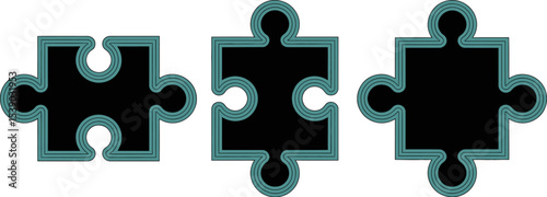 Puzzle pieces vector illustration jigsaw game elements design graphic isolated background solution icon editable stock vector illustration