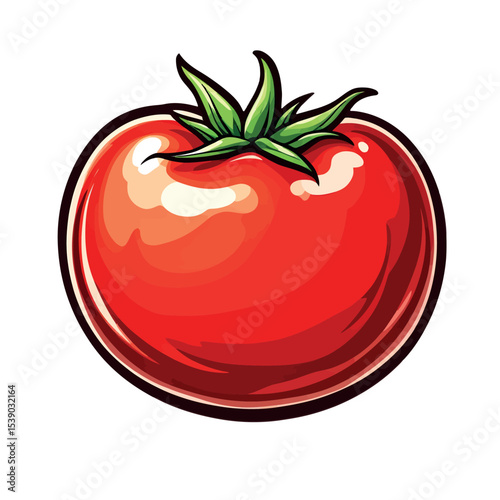 A Vibrant and Fresh Tomato Vector Sticker Design for Food Lovers Everywhere