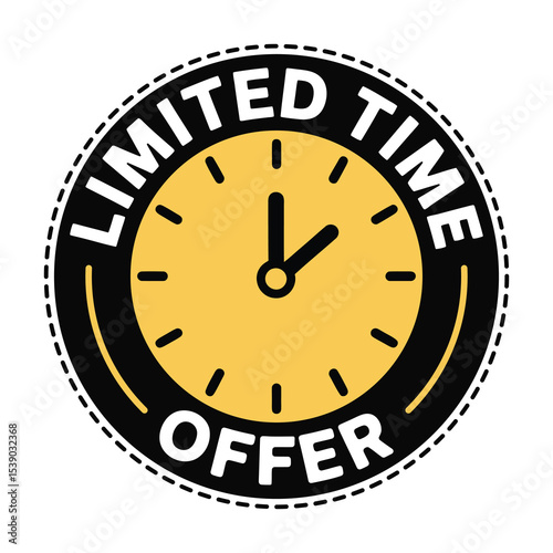 Limited time offer clock badge design