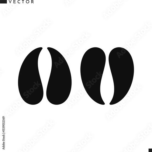 Bison footprint vector. Bull paw print