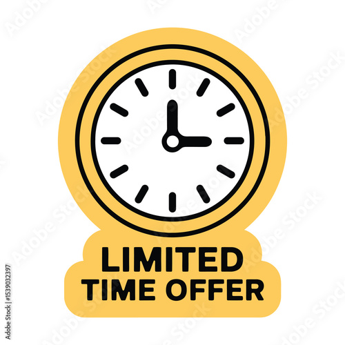Limited time offer clock icon illustration