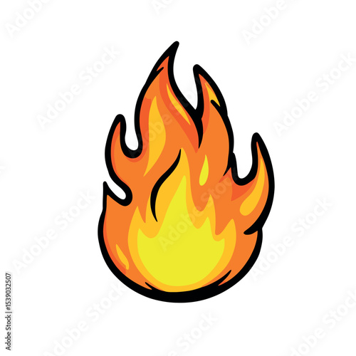 Stylized Fire Vector Illustration A Perfect Sticker For Any Digital Project