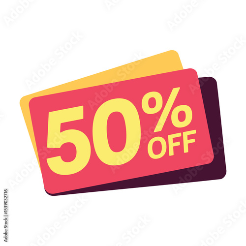 Fifty percent off sale tag modern design