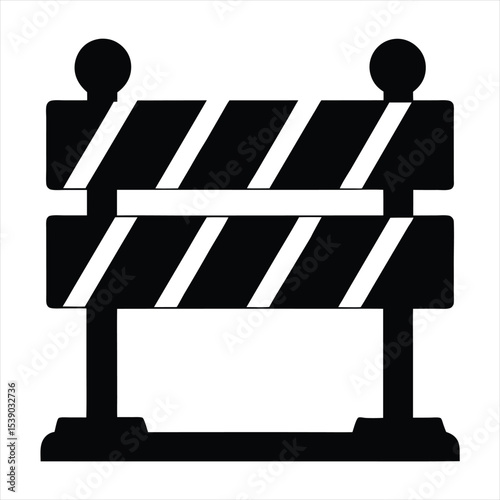 Black Silhouette Minimalist Bridge Icon Vector for Construction and Connectivity