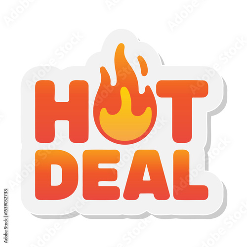 Hot deal sticker design for sales promotion