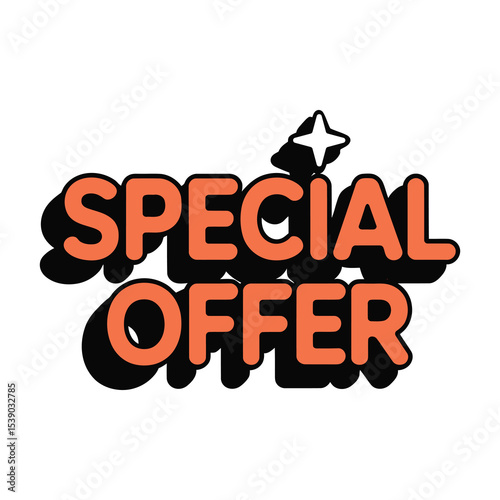 Retro style special offer text graphic