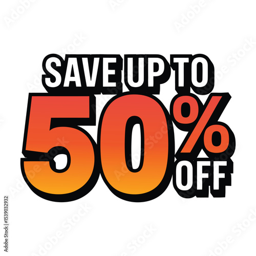 Save up to 50 percent off sale banner