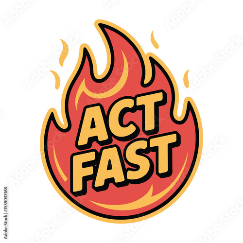 Act fast fire logo design graphic