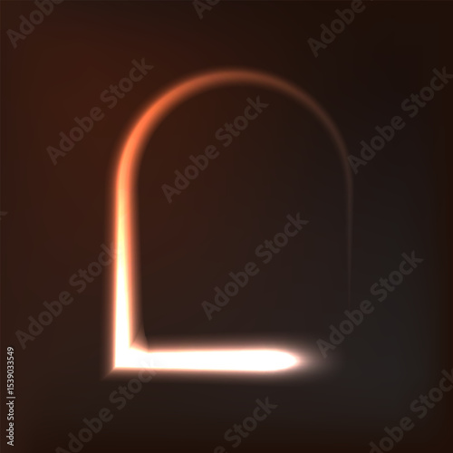 Arch Glow Warm Light Isolated in deep brown background
