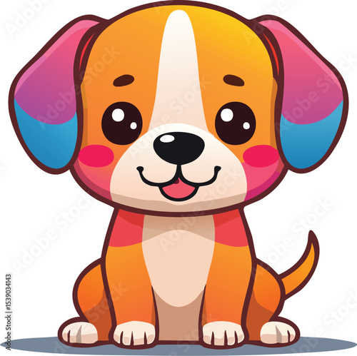 Cute Kawaii Dog Character - Playful Illustration