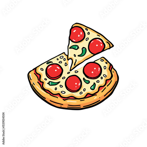 A tasty pizza for sharing with friends in the restaurant or bar