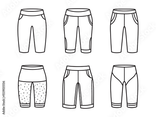 Yoga pants activewear outline clean line art