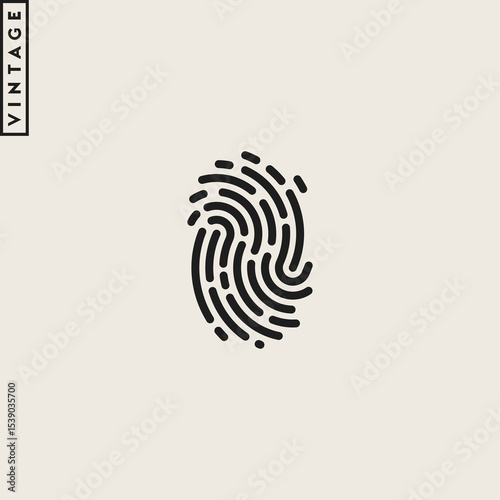 Unique fingerprint icon. Vintage style fingerprint 