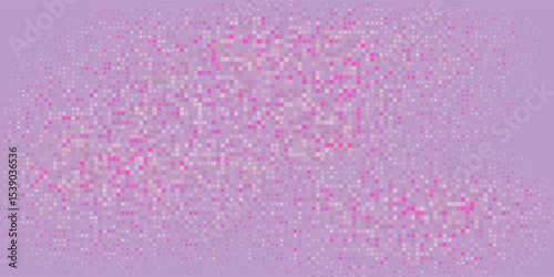 Abstract Pattern of Pink and Purple Pixelated Elements on a Soft Background