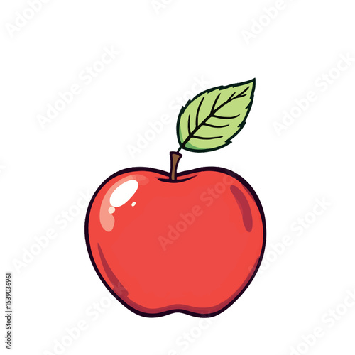 An Apple a Day Keeps the Doctor Away Fresh Vector Sticker Illustration