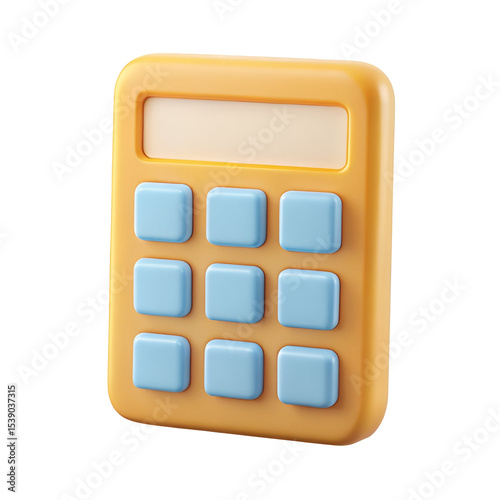 calculator plastic 3d icons in cartoon plastic sty