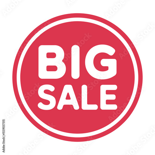 Big sale red circle label design element