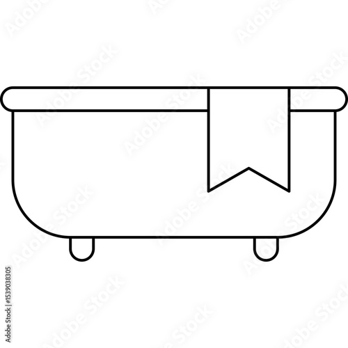 Bath tub single icon vector illustration