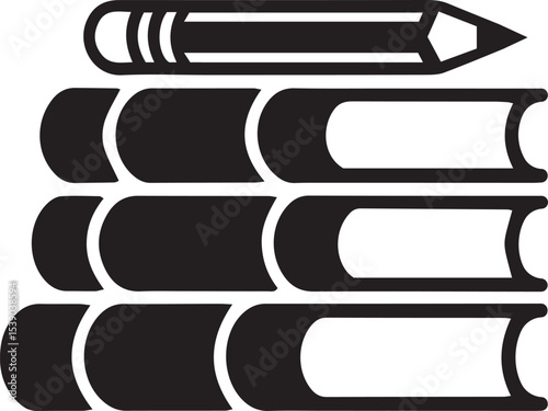 book and pencil icon set education study writing task vector school literature learning signs illustration for web and app, vector illustration  , 