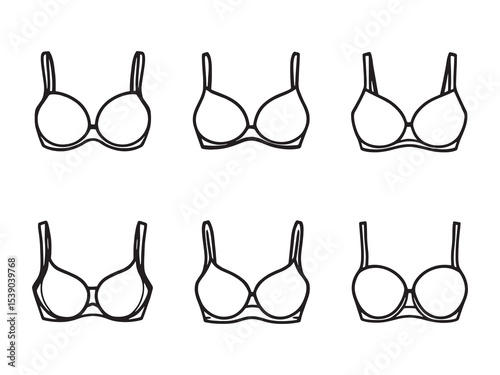 Elegant Bra Outline Art