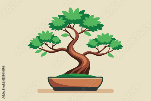 Serene Bonsai Tree A Miniature Landscape of Tranquility and Patience