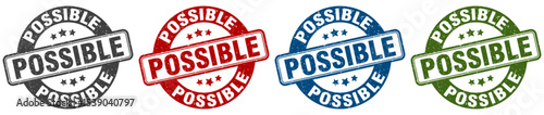 possible stamp. possible round stamp set isolated on white background