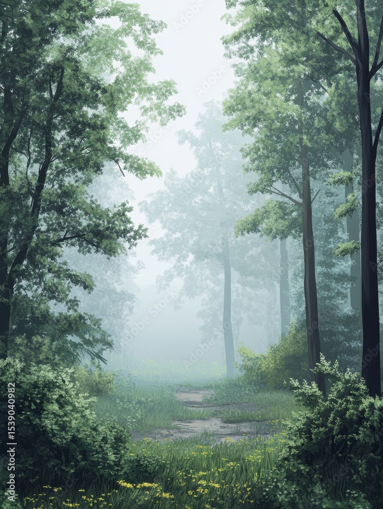 green forest in the morning green forest in the morning