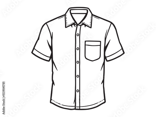 Minimalist Button Down Shirt Drawing