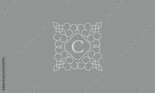 Wallpaper Mural Elegant logo template for restaurant, boutique, cafe, hotel jewelry, fashion with initial C. Vector floral monogram Torontodigital.ca