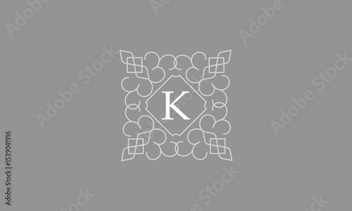 Wallpaper Mural Elegant logo template for restaurant, boutique, cafe, hotel jewelry, fashion with initial K. Vector floral monogram Torontodigital.ca