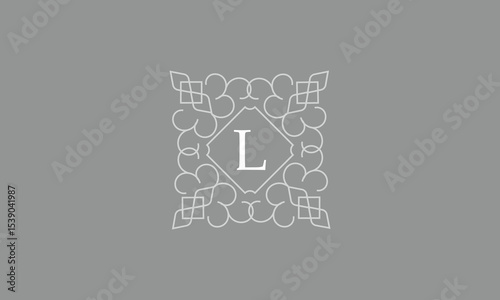 Elegant logo template for restaurant, boutique, cafe, hotel jewelry, fashion with initial L. Vector floral monogram.