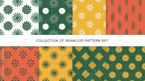 Seamless floral patterns vector set colorful backgrounds textile designs surface prints scrapbook paper art 100 editable stock vector illustration