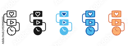 Work Flow Icon Set Multiple Style Collection