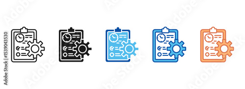Project Management Icon Set Multiple Style Collection