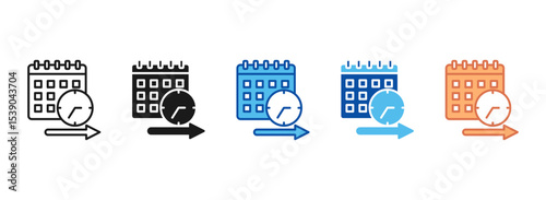 Long Term Icon Set Multiple Style Collection